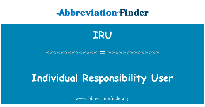 IRU: Responsabilitatea individuală utilizator