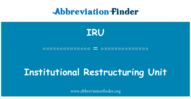 IRU: Unitat de reestructuració institucional