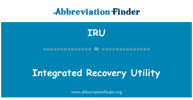 IRU: 综合的恢复实用程序。