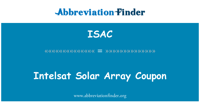 ISAC: INTELSAT Solar Array Cupó