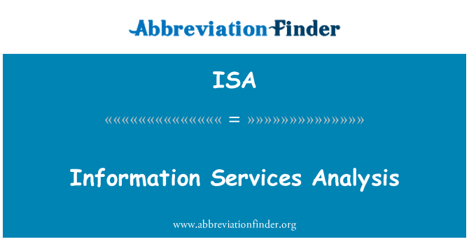 ISA: تحليل خدمات المعلومات