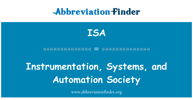 ISA: Instrumentación, sistemas y automatización sociedad