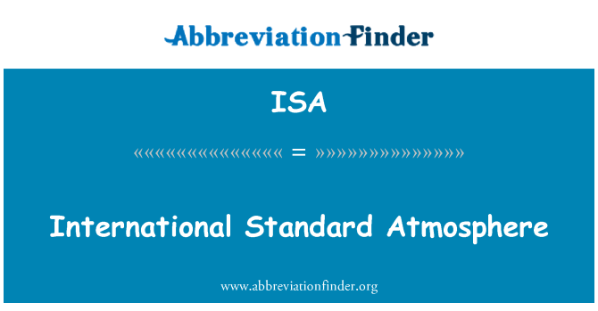 ISA: Atmosphère Standard internationale