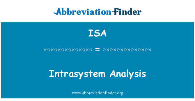 ISA: Intrasystem анализ