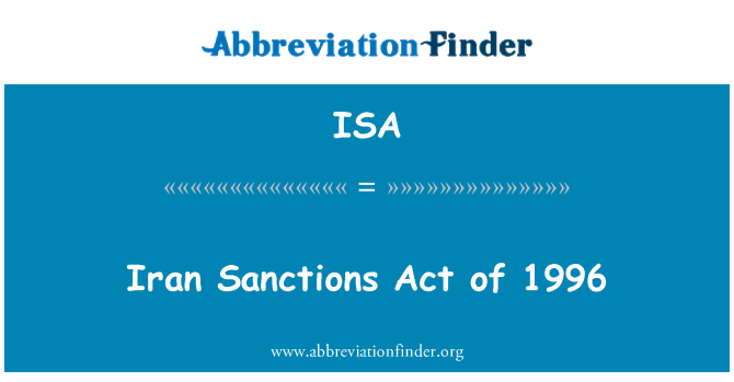 ISA: Iran sanktioner Act från 1996