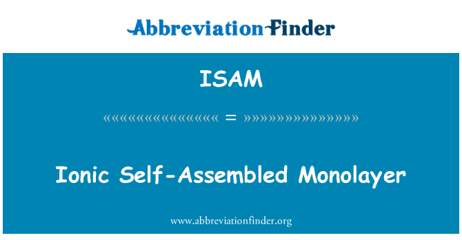 ISAM: Monocouches autoassemblées ionique