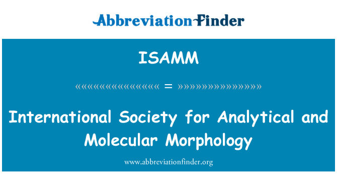 ISAMM: Uluslararası toplum için analitik ve moleküler Morfoloji