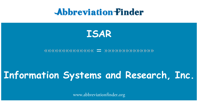 ISAR: सूचना प्रणाली और अनुसंधान, इंक