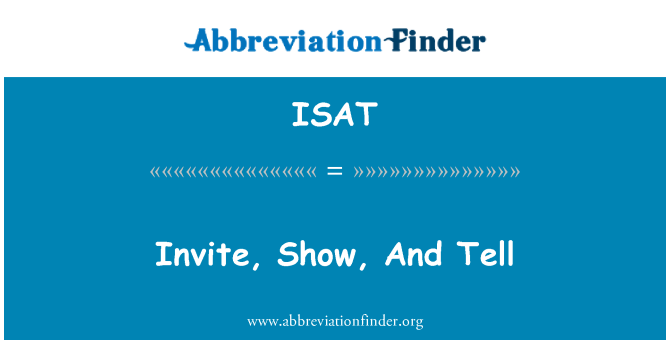 ISAT: Jistieden, turi, u tgħid