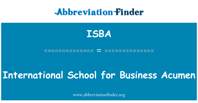 ISBA: International School for Business Acumen