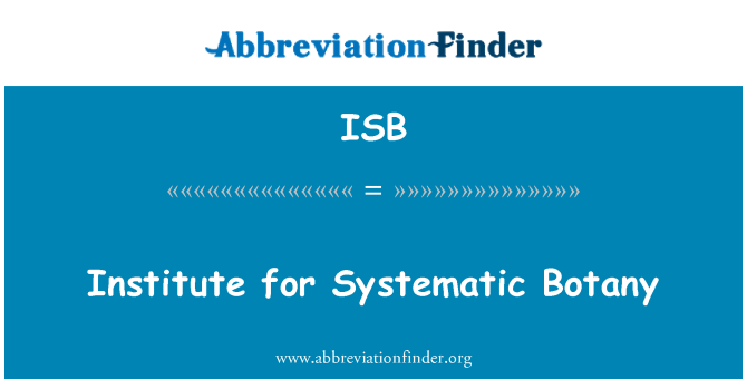 ISB: Institut for systematisk botanik