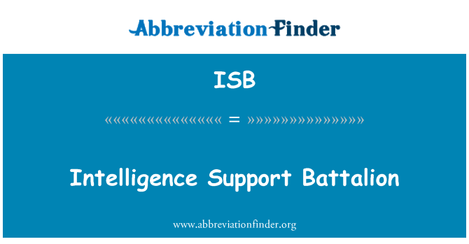 ISB: Intelligence Support Battalion
