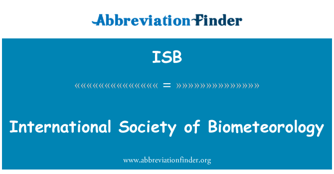 ISB: Międzynarodowe Towarzystwo Biometeorology