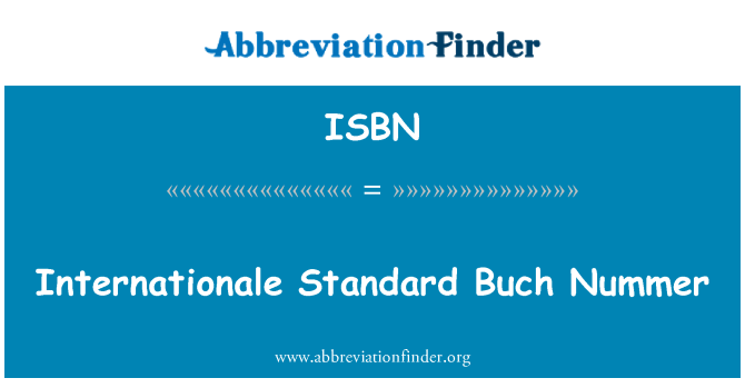 ISBN: Internationale Standard Buch Nummer