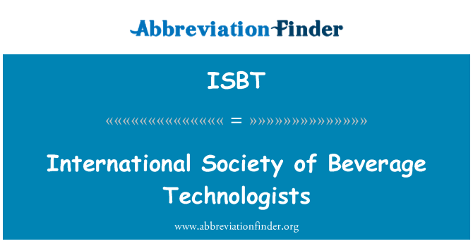ISBT: Internationella samhälle av dryck teknologer