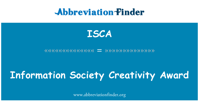 ISCA: Informazioni società creatività Award