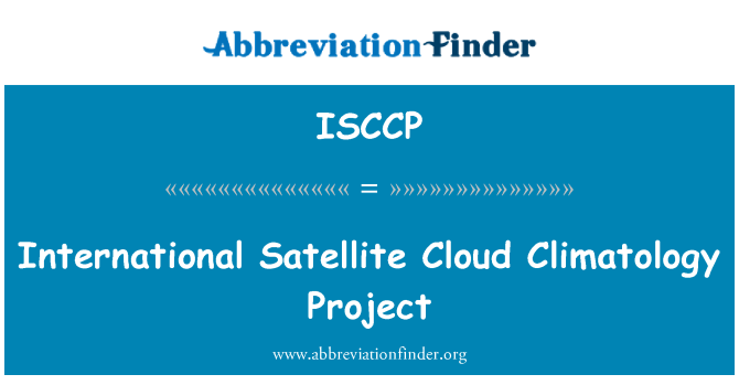 ISCCP: Satelit entènasyonal nwaj Climatologie pwojè