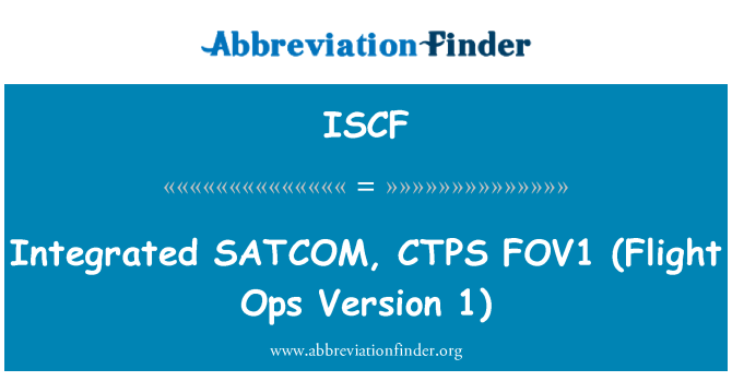ISCF: Integrert SATCOM, CTPS FOV1 (avgang Ops versjon 1)
