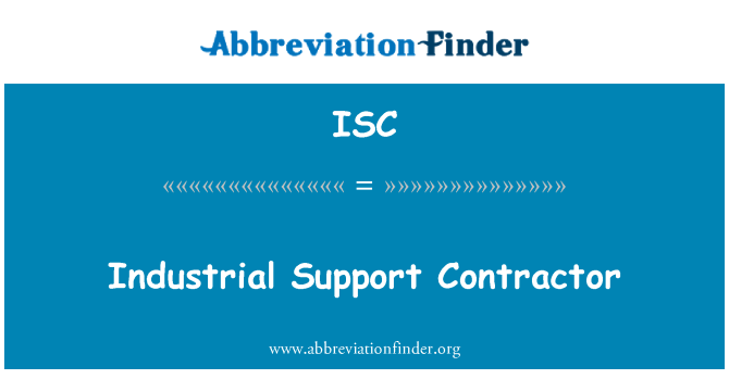 ISC: Dodavatel průmyslové podpory