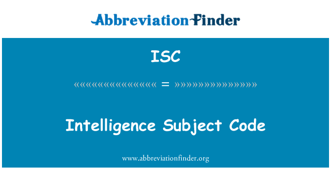ISC: 情報學科代碼
