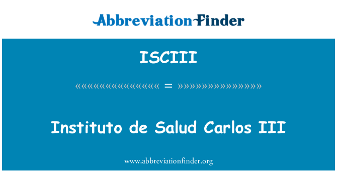 ISCIII: Instituto de Salud Carlos III