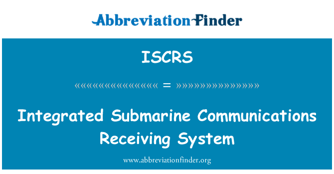 ISCRS: Інтегрований підводних комунікаційних система прийому