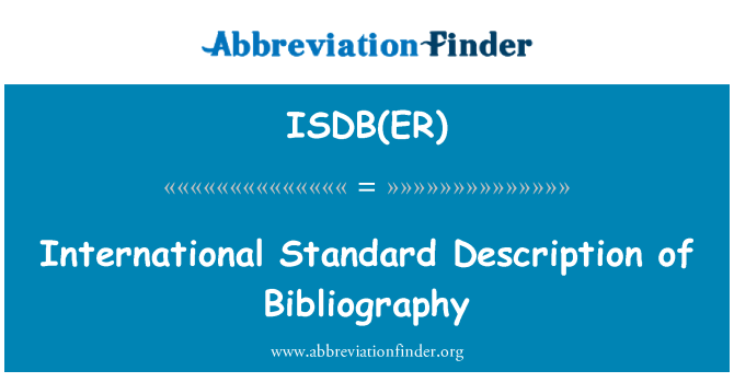 ISDB(ER): Entènasyonal estanda dekri teren Bibliographie