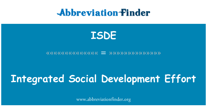 ISDE: Intégré efò devlòpman sosyal