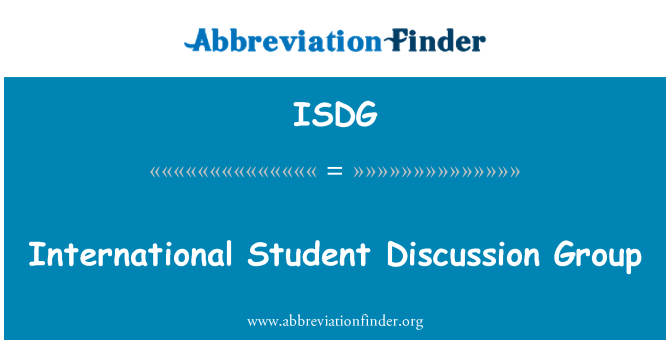 ISDG: กลุ่มสนทนานักเรียนนานาชาติ