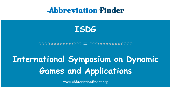 ISDG: 動的なゲームとアプリケーションに関する国際シンポジウム