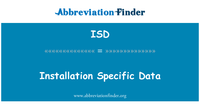 ISD: 安裝特定的資料