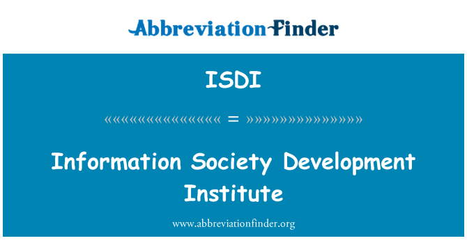 ISDI: Institut rozvoje informační společnosti