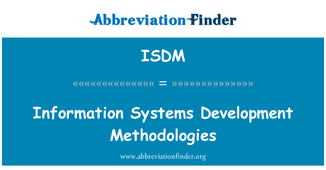 ISDM: Metodologij razvoja sistemov informacij