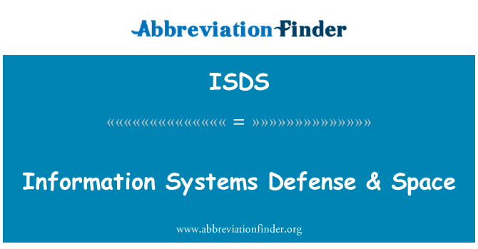 ISDS: Enfòmasyon sistèm defans & espas