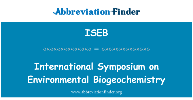 ISEB: Biogeoquímica ambiental Simposi Internacional