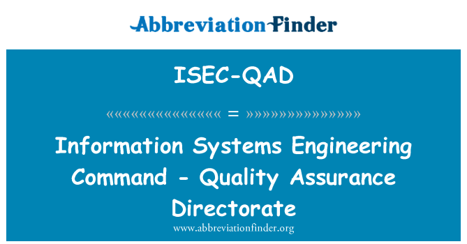 ISEC-QAD: 資訊系統工程品質保證首長的命令