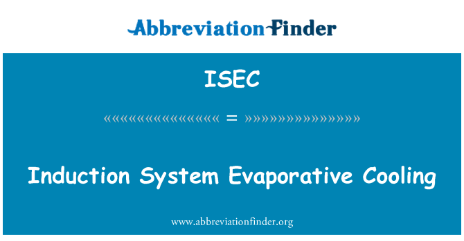 ISEC: Индукционна система изпарения охлаждане
