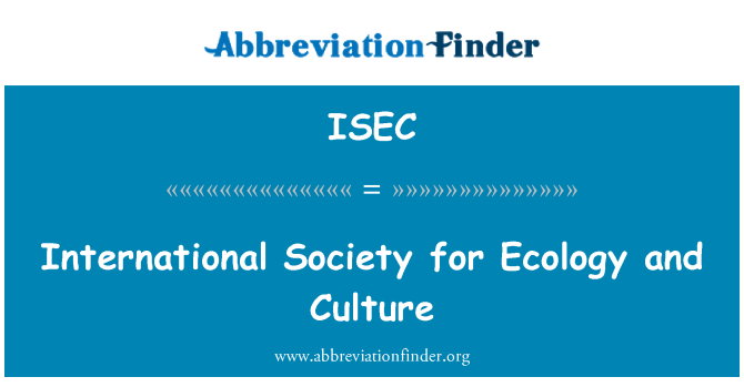ISEC: Международно общество за екологията и културата