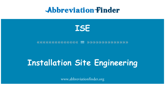 ISE: ติดตั้งเว็บไซต์วิศวกรรม