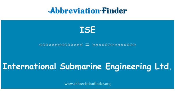 ISE: بین المللی زیردریایی مهندسی ltd می باشد.