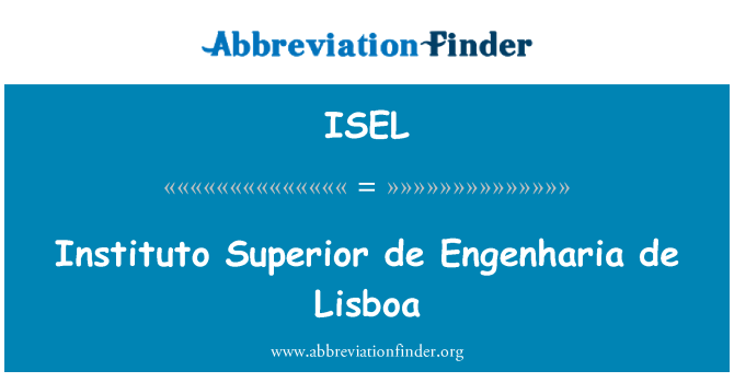ISEL: Instituto Superior de Engenharia де Lisboa