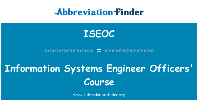 ISEOC: Informatie systemen ingenieur Officers' Course