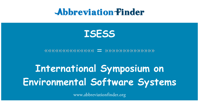 ISESS: Internasjonalt Symposium om miljømessige programvaresystemer