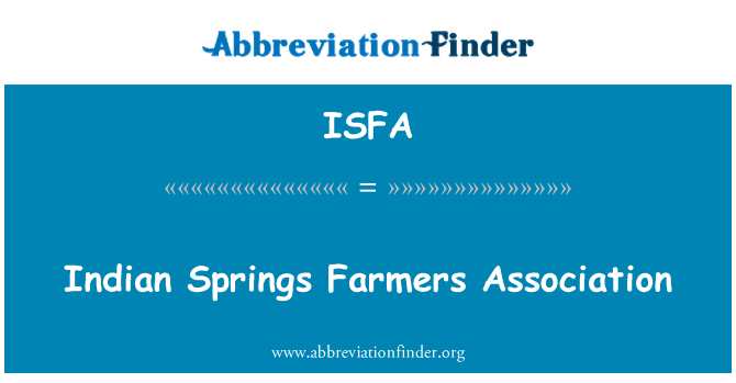 ISFA: Asociación de agricultores de Indian Springs