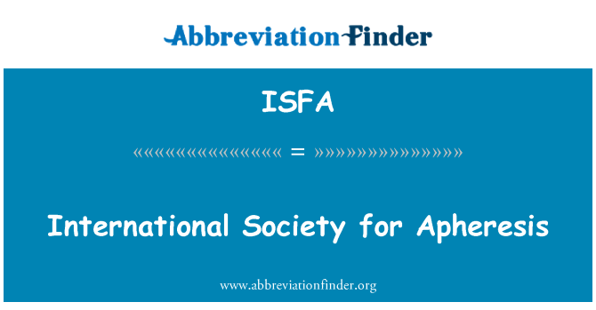 ISFA: הרא Apheresis