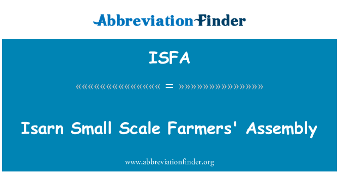 ISFA: Fermierilor mici Isarn scară de asamblare