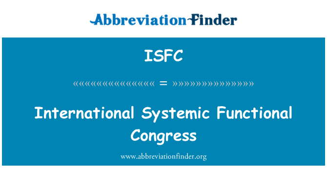 ISFC: Congresso Internacional de funcional sistêmico