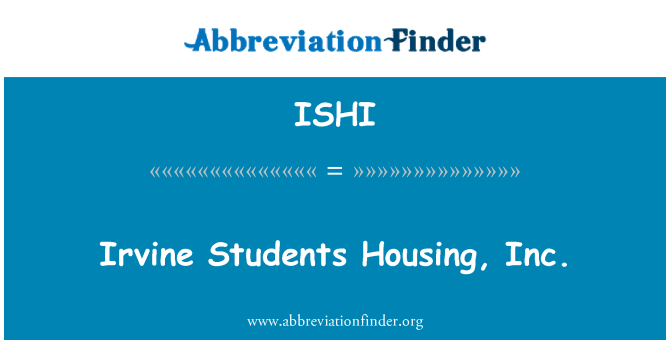 ISHI: Irvine studenti alloggiamento, Inc.