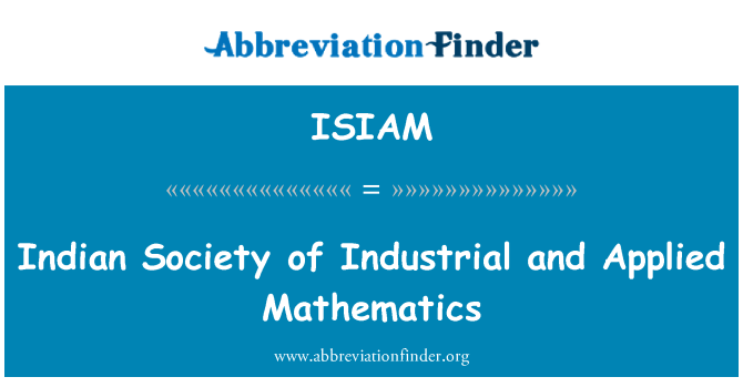 ISIAM: Індійського суспільства промислових та прикладної математики