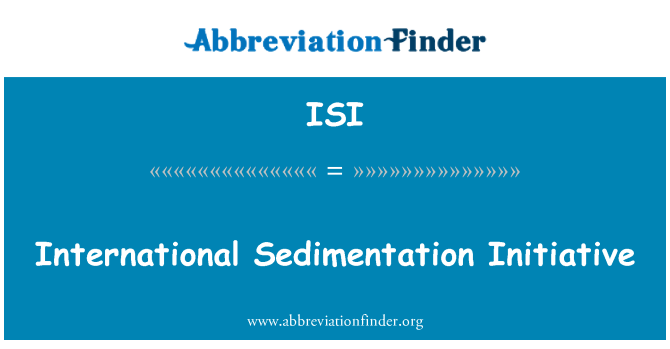 ISI: Internationale Sedimentation Initiative